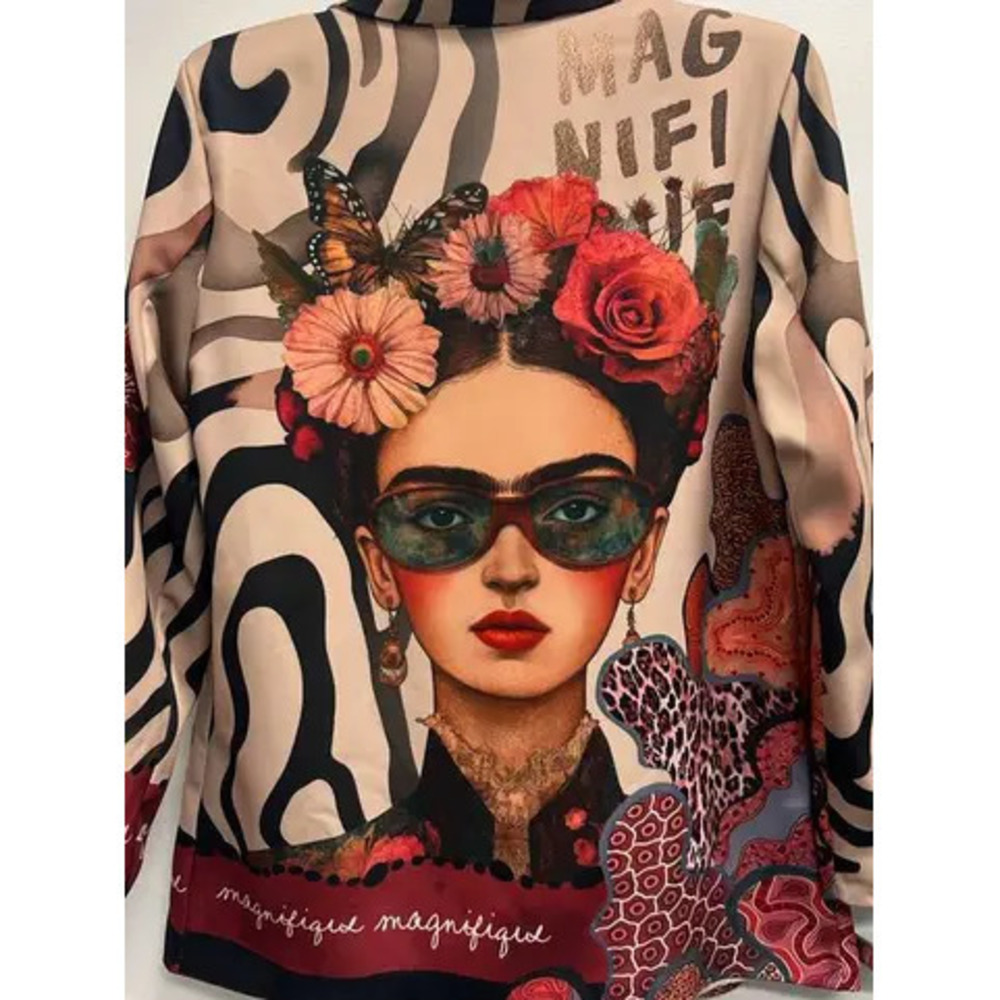 LL901 Loowie Pop Art "Frida" Printed Blazer One Size